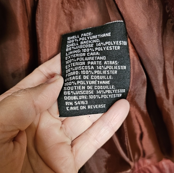 GUESS Women's Red Vegan Leather moto Jacket XL - Picture 6 of 7